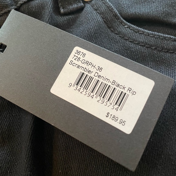 Zanerobe sz 36 black distressed denim pantss - Picture 3 of 4